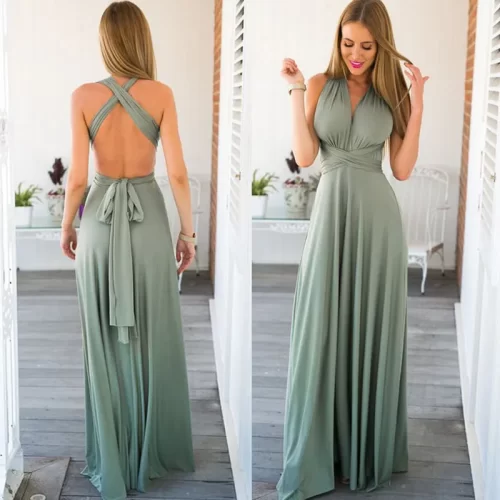 Sexy Women Multiway Wrap Convertible Boho Maxi Club Red Dress Bandage Long Dress Party Bridesmaids Infinity 1